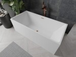 MEXEN/S - Nita vaňa voľne stojaca 170 x 80, biela, sifón a prepad meď kartáčovaná 52091708000-65