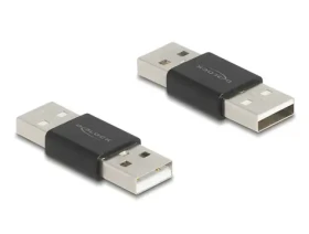 DeLock Gender Changer USB 2.0-A samec samec, kov, kompaktný / Adaptér / USB 2.0 (65108)