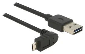 DeLock Easy USB kábel A - Micro-B čierny / USB kábel / USB 2.0 / 3 m / lomený konektor (83857)