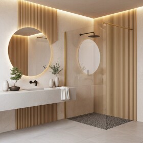 REA/S - Sprchová zástena Flexi Transparent / Brush Gold 120 KPL-K99260