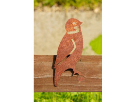 Zahradná dekorácia z cortenu Vrabec 4, 15 × 5 cm