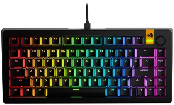 Glorious GMMK 3 HE 75 % Custom Gaming-Tastatur - Pre-Built, ANSI (US), Fox HE Switches, schwarz