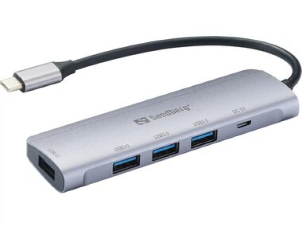 Sandberg Saver USB-C HUB strieborná / 4x USB 3.0 (336-20)