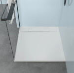 CERANO - Sprchová vanička štvorcová Loro - liaty mramor - biela matná - 100x100x3,5 CER-437090