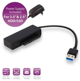 MicroConnect Adaptér 2.5" 3.5" SATA HDD/SSD - USB3.1 A (M) čierna (USB3.0SATAHDDSSD)