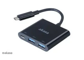 Akasa AK-CBCA08-15BK čierna / Redukcia USB-C / Power Delivery / 2x USB-A 3.0 / 15 cm (AK-CBCA08-15BK)