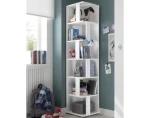Rohový regál s priehradkami Corner Shelf, biely%