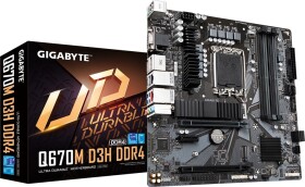 GIGABYTE Q670M D3H / Q670 / LGA1700 / 4x DDR4 / 4x SATA III / 6x USB / 2x PCIE x16 / 2.5GLAN + GLAN / 2x M.2 / mATX (Q670M D3H DDR4)