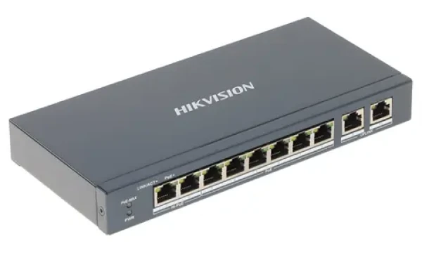 HIKVISION DS-3E1310HP-EI / Switch / 8x 100 Mbps RJ-45 PoE / 2x GbE RJ-45 / 110W PoE budget / Extend (DS-3E1310HP-EI)