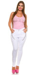 Curvy Girls Size! Sexy Jeans with button deco white 44