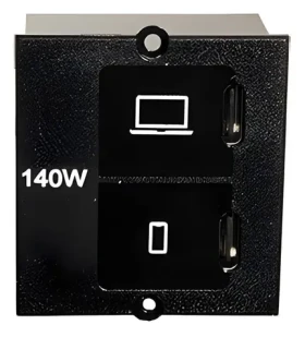 Bachmann Modul 37x40 čierny / Napájací modul / 3x USB-C / PD / 140W (BM0021867)