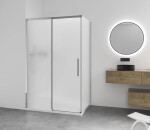 CERANO - Sprchovací kút Lantono - ľavá - 8 mm - Soft-Close - chróm, mliečne sklo - 170x70 - posuvný CER-665413