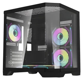 DarkFlash FT350 čierna / PC skriňa / Mini Tower / M-ATX / ITX / 5x ARGB ventilátor / tvrdené sklo / bez zdroja (FT350 Black)