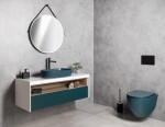 ISVEA - INFINITY OVAL keramické umývadlo na dosku, 55x36cm, matná zelena Petrol 10NF65055-2P
