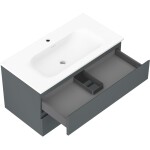 MEXEN/S - Orio kúpeľňová skrinka 90 cm s umývadlom Vela, 2 zásuvky, grafit mat/biela mat 91A10-09047-2-BFF66-W23M01