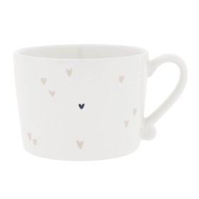 Bastion Collections Keramický hrnček White / Hearts Natural 240 ml