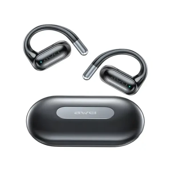 Awei T93+ čierna / Bezdrôtové slúchadlá / OWS / Bluetooth 5.4 / nabíjacie púzdro (T93)