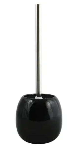 MSV JAVA WC kefa čierna / Keramická nádoba / Nerezová rukoväť / 12 x 38,5 cm
