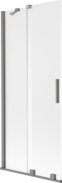 MEXEN/S - Velár dvojkrídlová posuvná vaňová zástena 80 x 150, dekor, grafit metal 896-080-000-31-95