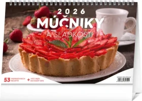 NOTIQUE Stolový kalendár Moučníky a sladkosti 2026 / 23.1 x 14.5 cm (PGS-35722-SK)