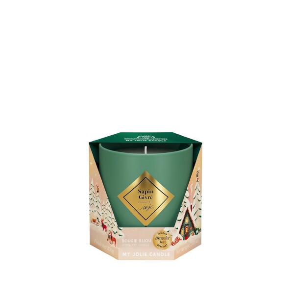 My Jolie Candle Vonná sviečka 40h s náramkom My Jolie Candle Village Posnežená jedľa 320162