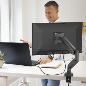 J5Create Ergonomický držiak monitora čierna / Držiak monitora / 17-32" / nosnosť 8 kg / náklon -45-90 ° / rotácia 360° (JTSA101-N)