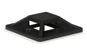 Lanview 25 x 25 mm čierna / Príchytka na viazacie pásky / samolepiace / 50 ks (LVT-CABLEMOUNT-50B)