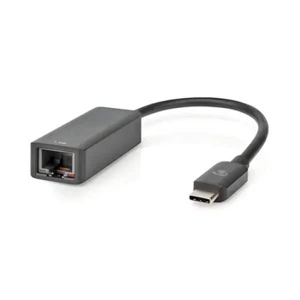 Nedis USB-C - RJ45 adaptér čierny / Adaptér / USB 3.2 Gen 1 / 2,5 Gbps / 0,2 m (CCGB64960BK02)