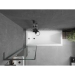 MEXEN/S - Next L vaňová zástena FIX 50 x 150, čierna vzor, grafit metal 895-050-000-03-70-95