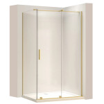 REA/S - Sprchová kabína Montana Gold Brush 130x100 KPL-K2518