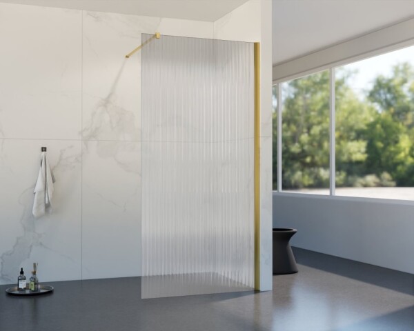 HOPA - Walk-in sprchovací kút LAGOS GOLD NEW 200 - Farba rámu - Zlatá, Rozmer A - 100, Rozmer C - 200, Výplň - Vrúbkované bezpečnostné sklo - 8 mm BCLAGO10BGPN2