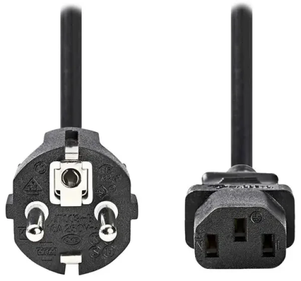 Nedis napájací kábel 230V čierny / prípojný 10A / konektor IEC-320-C13 / priama zástrčka Schuko / 3M (CEGL10030BK30)