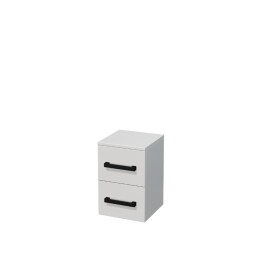 Kúpeľňová skrinka nízka s čiernou úchytkou SAT Cube Way 32,5x49,3x33 cm biela lesk lesk/mat CUBE3CN32BL CUBE3CN32BL