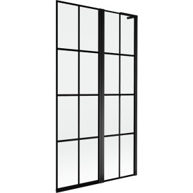 MEXEN/S - Mist L vaňová zástena 2-krídlová pravá 100 x 150, čierna kratka, čierna 8A9L-100-011-70-77-P