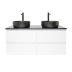 Kúpeľňová skrinka s umývadlom a technickým kameňom SAT B-Way 119x50x45 cm biela lesk BWAY2120WTKUB BWAY2120WTKUB