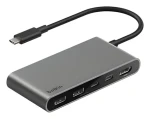 Belkin CONNECT AVC022 sivá / USB-C hub / 5v1 / 2x USB-C Port (AVC022HQSGY)