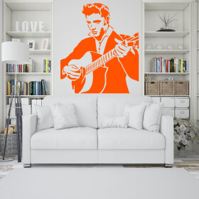 Veselá Stena Samolepka Elvis Presley Farba: oranžová, Veľkosť: 100 x 93 cm