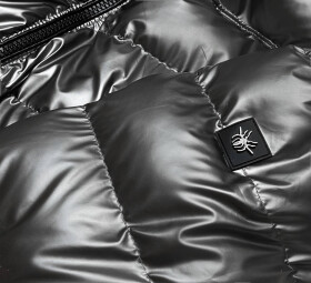Stříbrná prošívaná bunda pro přechodné období (BR9790-70) Barva: odcienie szarości, Velikost: