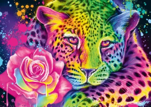 Schmidt Puzzle Neon: Leopard