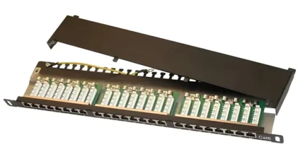 Xtendlan Patch panel 19" / 0,5U / 24 portov RJ-45 / Cat6 / tienený / čierny (XL-PP19-24C6S-U)