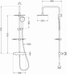 MEXEN/S - KT40 sprchový stĺp s termostatickou batériou chróm 771504093-00