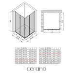 CERANO - Sprchovací kút Volpe Duo Ľ/P - 6 mm - chróm, transparentné sklo - 110x80x190 - zalamovacie CER-669595