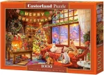 Castorland 105588-2 Puzzle Štedrý večer s domácimi miláčikmi