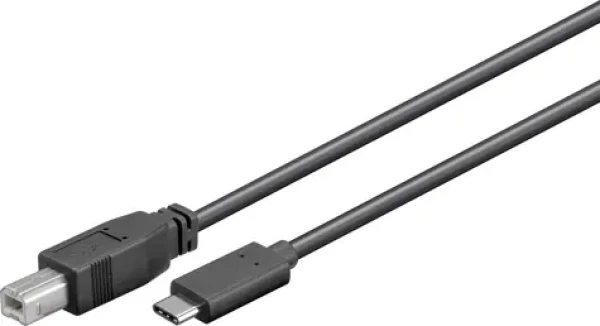 MicroConnect Prepojovací kábel USB-C 3.1 M - USB-B 2.0 M / 480 Mbit/s / 1m / čierna (USB3.1C2B1)