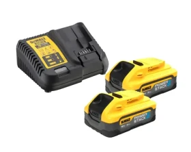 DeWalt POWERSTACK Štartovacia sada 18V / Aku sada príklepovej vŕtačky a rázového uťahovača / 2x aku 5,0 Ah / kufor Tstak II (DCK2050H2T)