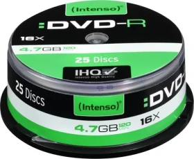 INTENSO DVD- R 4,7GB / Optické médium / 16x / 25 ks / Spindl (4101154)