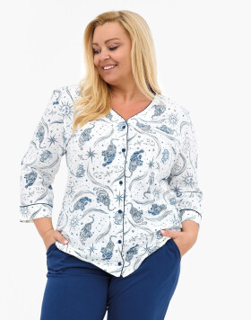 Cornette 162/446 Kristin 2 3/4 3XL-5XL dámske pyžamo bez zipsu ecru 3xl