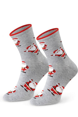 PÁNSKE VIANOČNÉ PONOŽKY 136 MELANŽOVÁ SVĚTLE ŠEDÁ 41-43