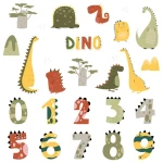 Sipo Nástenné samolepky do detskej izby, Dino Numbers (SPWS63049)