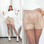 Sexy faux leather paperpag shorts Einheitsgroesse